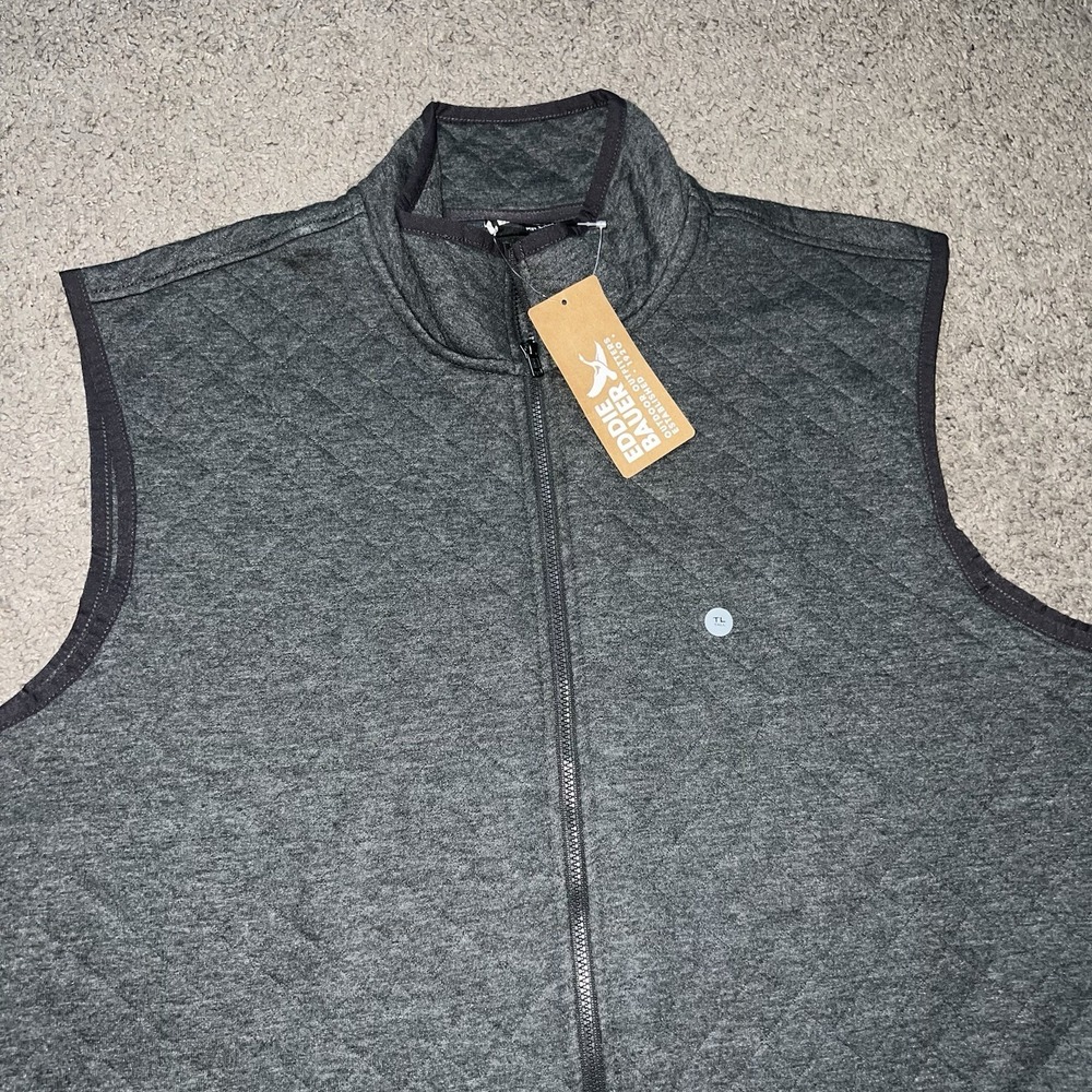 NWT Eddie Bauer Mt Vest Quilted Down Insulated Men Size LT Gray